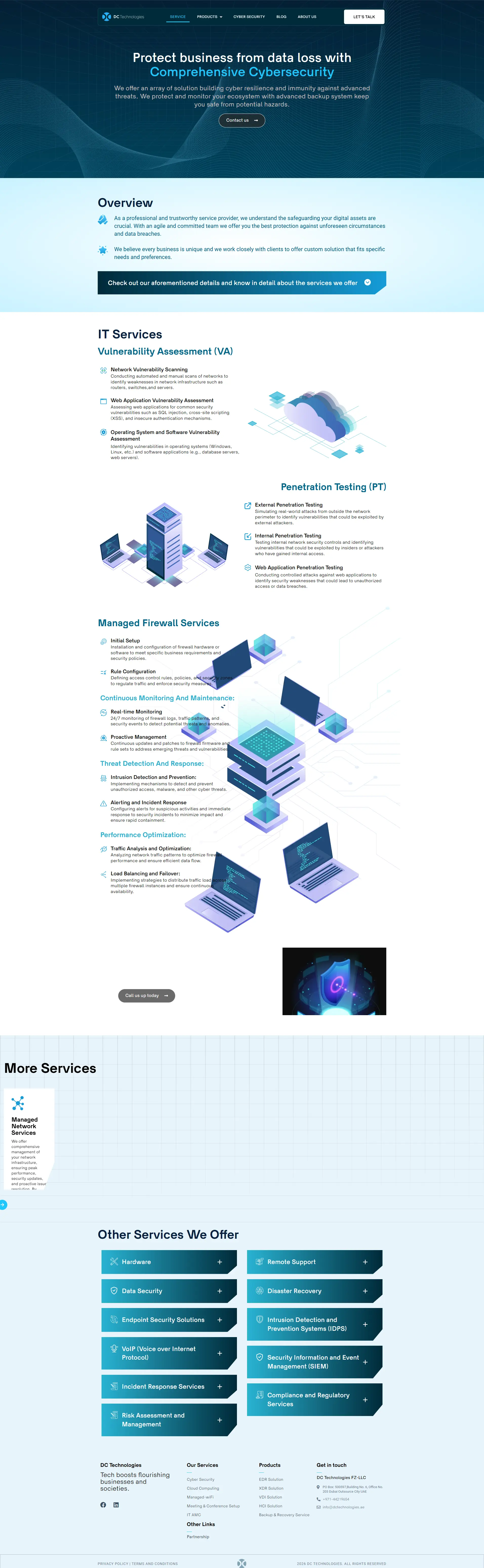 DC Technologies website before redesign